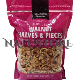 Deliciosas nueces importadas de nogal de la marca Member's Selection cortadas a la mitad